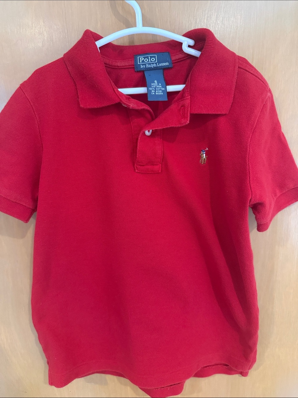 Ralph Lauren Kids Red Polo Shirt with Embroidered Pony